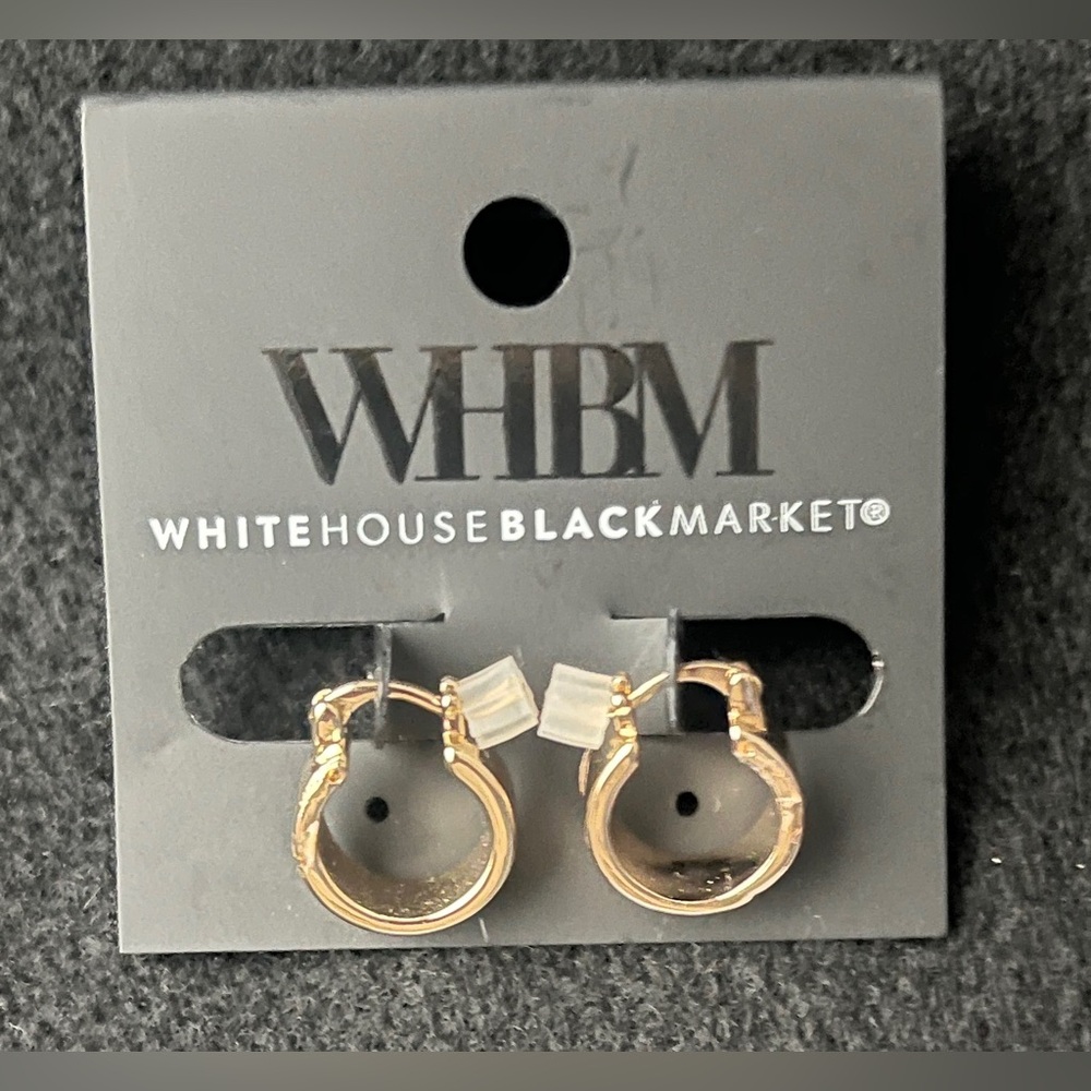 White House Black Market Gold Mini Hoop Earrings